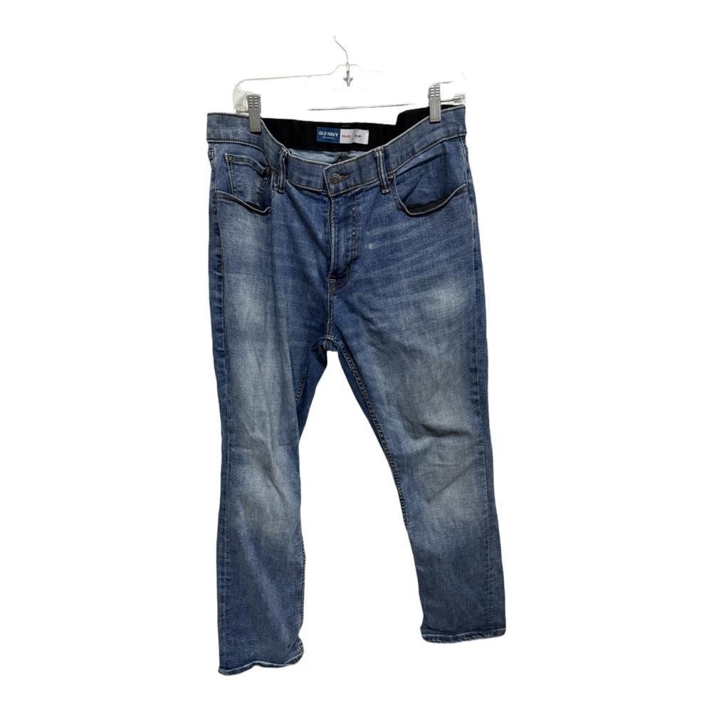 Old Navy Men's Slim Fit Straight Leg Jeans Denim Size 36X30 Medium Wash Casual